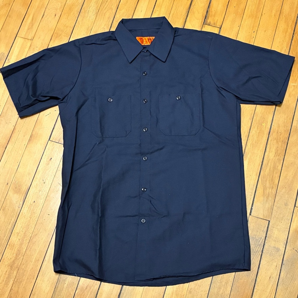 REDKAP Men's Navy Blue Short Sleeve Shirt